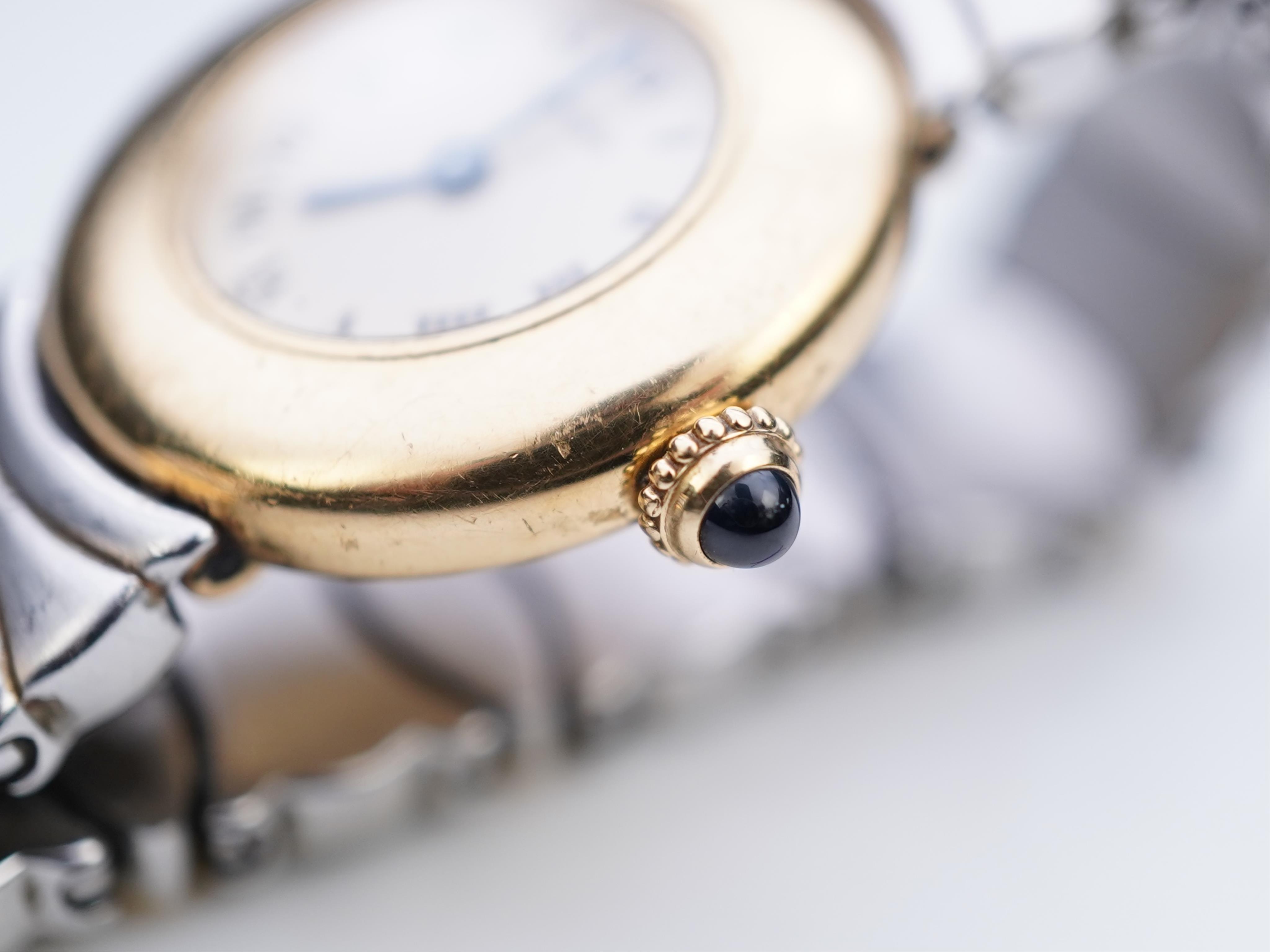 Cartier, a lady's gold and stainless steel wristwatch, 'Colisée', ref.8057908C